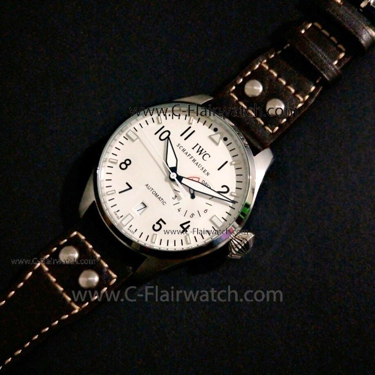 IWC Pilot Le Petit Prince Power Reserve Watch White Face 47mm